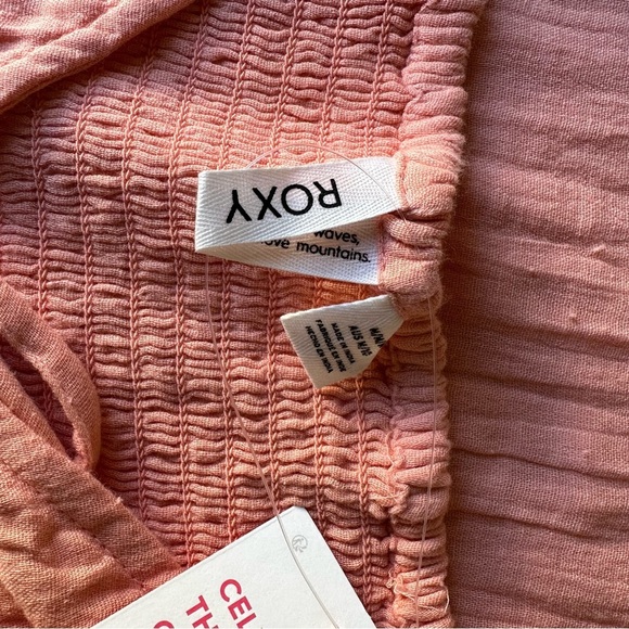 Roxy Women’s Clearwater Cove Mini Short Sleeves V-Neck Dress Orange Size M NWT - Picture 8 of 10